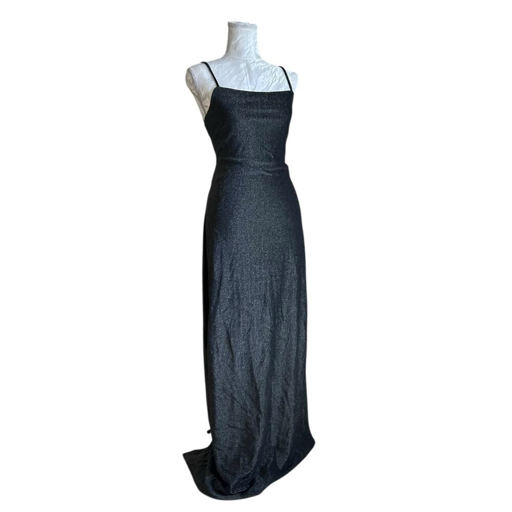 Vintage Sparkling Metallic Cutout Bodycon Dress Womens Sz XS Formal Lace Back - Picture 4 of 16